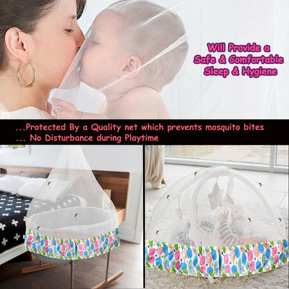 Mosquito Net for Baby Cradle Jhula Saree Swing with Zip Opening at Bottom