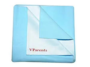 VParents Chubby Cheeks Water Proof Baby Bed Protector Reusable Dry Sheet (Pink and Blue) (Large) (100 X 140) Pack of 2