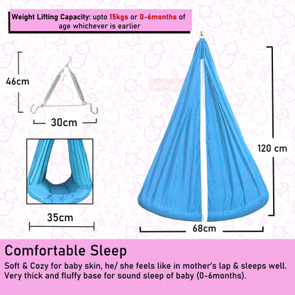 VParents Infant Baby Swing Cradle with Mosquito Net and Spring