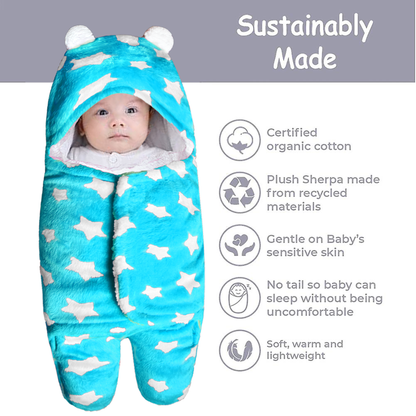 VParents Soft Hooded Baby Blanket Wrapper for-0-6 Months (Pack of 2)