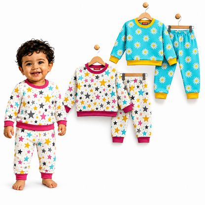 VParents  100% cotton Baby and Kids Cotton Printed  Nightwear