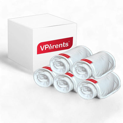 VParents cloth diaper inserts for cloth diaper high absorbent 6 layer washable reusable wet free booster pads smart dry feel soaker pad baby diaper liners
