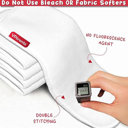 VParents cloth diaper inserts for cloth diaper high absorbent 6 layer washable reusable wet free booster pads smart dry feel soaker pad baby diaper liners