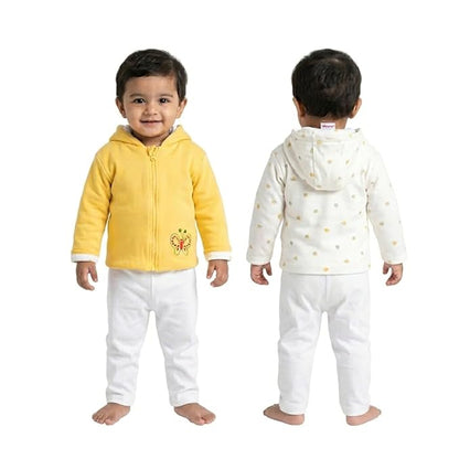 VParents Full Sleeve Winter Cotton Reversible Hooded Jacket for Unisex Baby kids, Toddler- Sweater for Girls Boys.